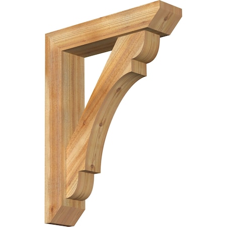 Olympic Slat Rough Sawn Bracket W/ Offset Brace, Western Red Cedar, 6W X 26D X 34H